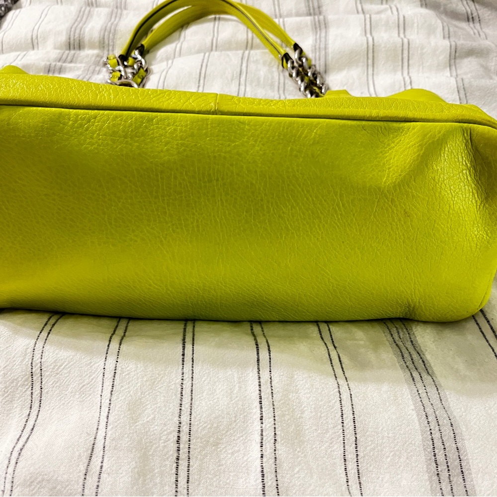 Coach Neon Yellow Leather Tote - Picture 7 of 13